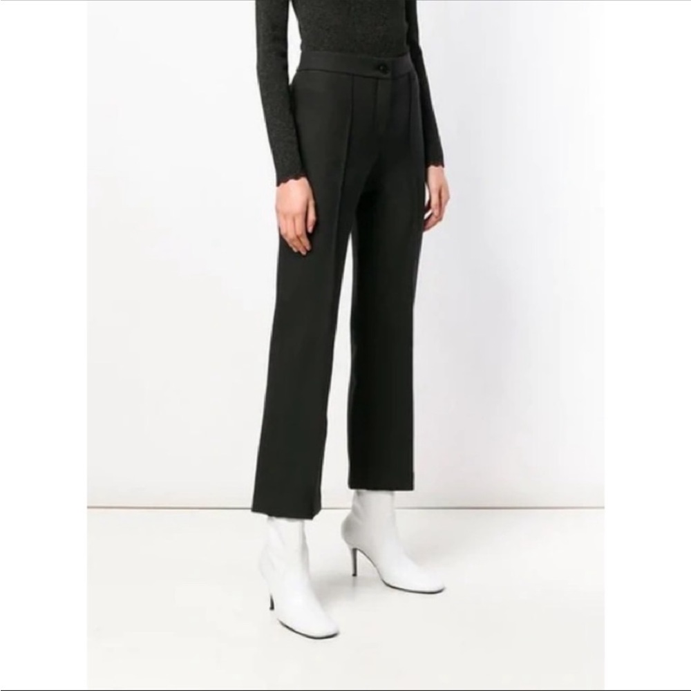 Theory Cardinal Trouser Canton Bistretch Black Dress Pants Front Seam Size 6